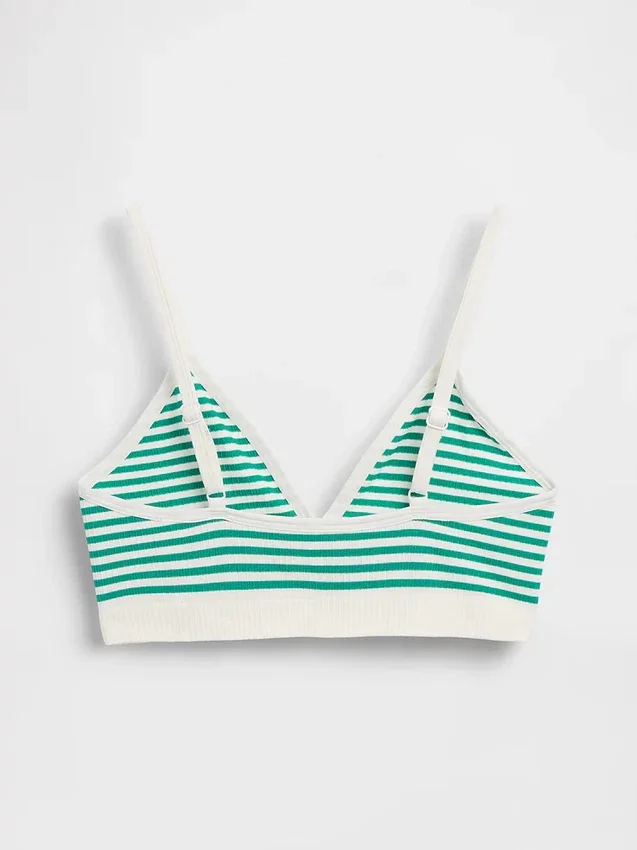 Sömlös, ribbad triangel-bralette