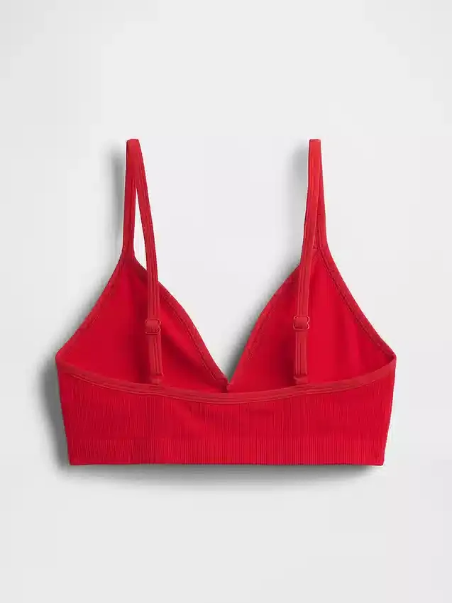 Sömlös, ribbad triangel-bralette