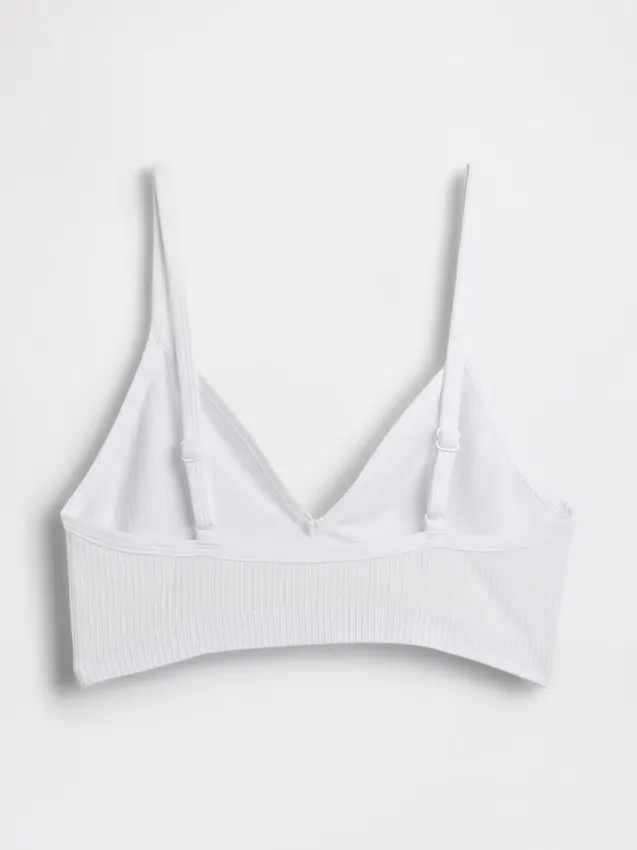 Sömlös, ribbad triangel-bralette