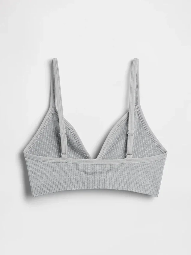 Sömlös, ribbad triangel-bralette