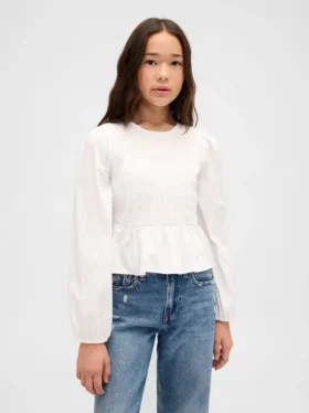 Smockad peplum-top för barn