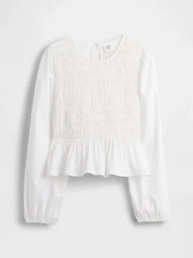 Smockad peplum-top för barn