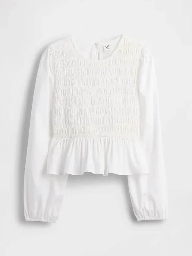 Smockad peplum-top för barn