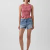 Smockad peplum-top i gingham