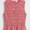 Smockad peplum-top i gingham
