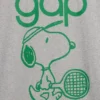 Snoopy-logotyp, T-shirt med avslappnad passform och tryck