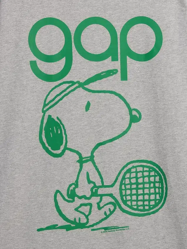 Snoopy-logotyp, T-shirt med avslappnad passform och tryck