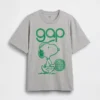 Snoopy-logotyp, T-shirt med avslappnad passform och tryck