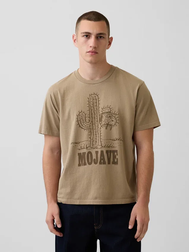 Snoopy Mojave T-shirt med grafiskt tryck i avslappnad passform