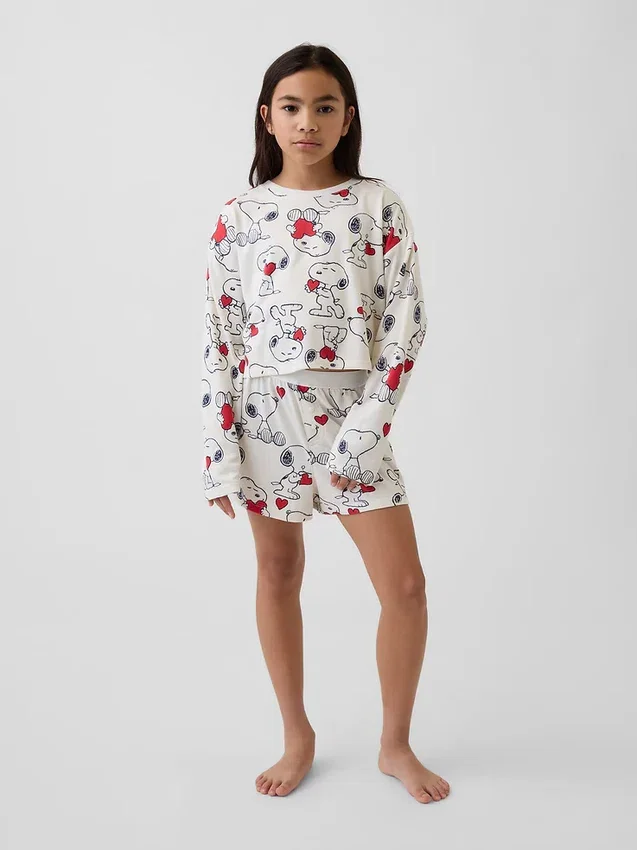 Snoopy-pyjamas i återvunnet material för barn – Shorts