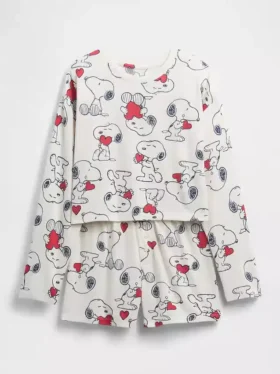 Snoopy-pyjamas i återvunnet material för barn – Shorts