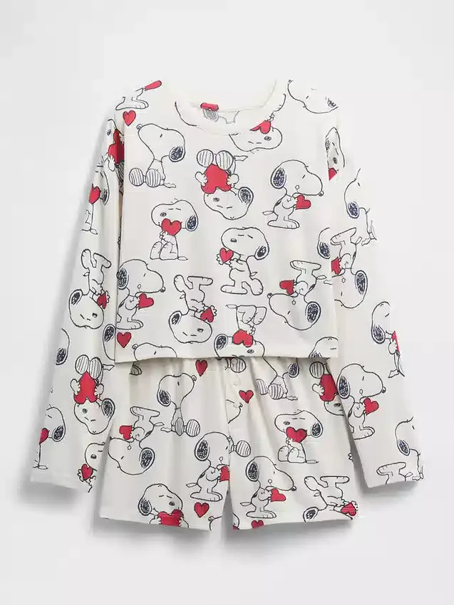 Snoopy-pyjamas i återvunnet material för barn – Shorts