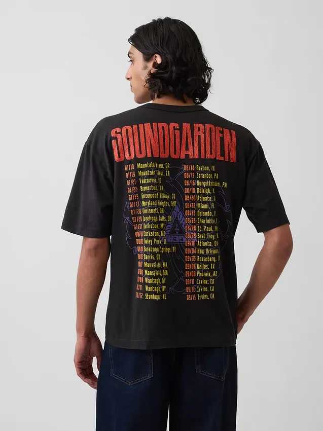 Soundgarden T-shirt med tryck i kraftig bomullsjersey och kort passform