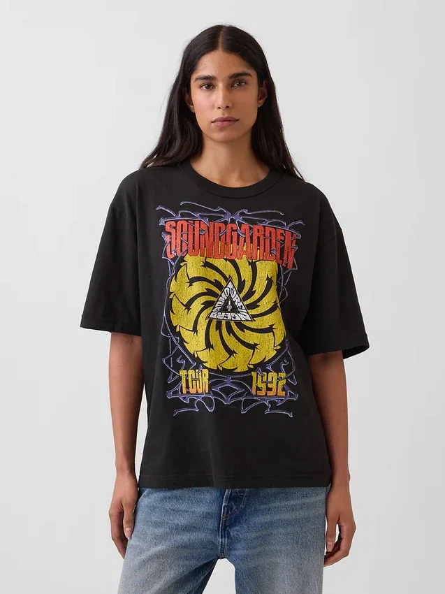 Soundgarden T-shirt med tryck i kraftig bomullsjersey och kort passform