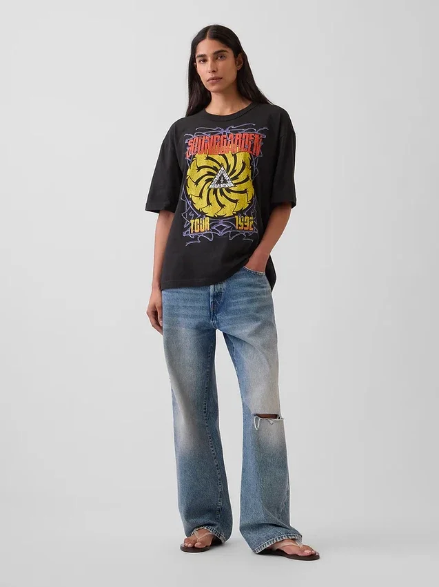 Soundgarden T-shirt med tryck i kraftig bomullsjersey och kort passform