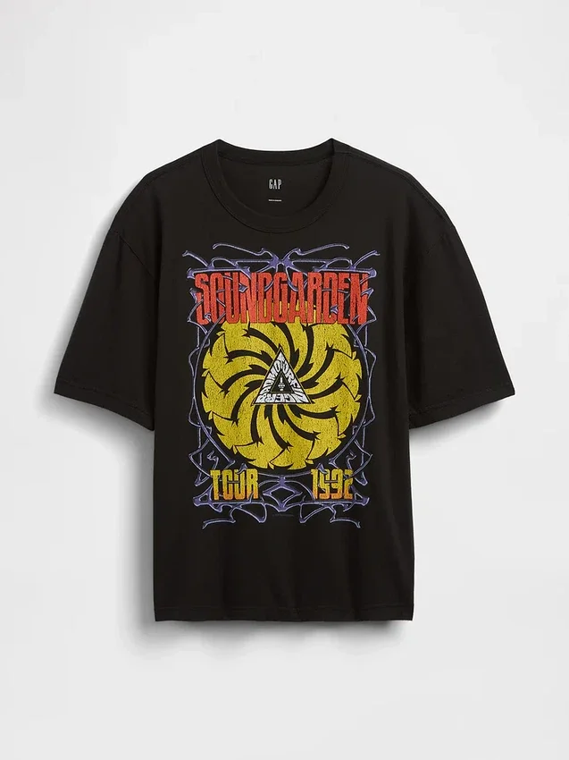 Soundgarden T-shirt med tryck i kraftig bomullsjersey och kort passform