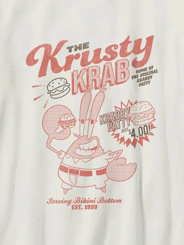 Spongebob Krusty Krab-T-shirt med tryck för barn