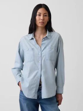 Stor denimskjorta