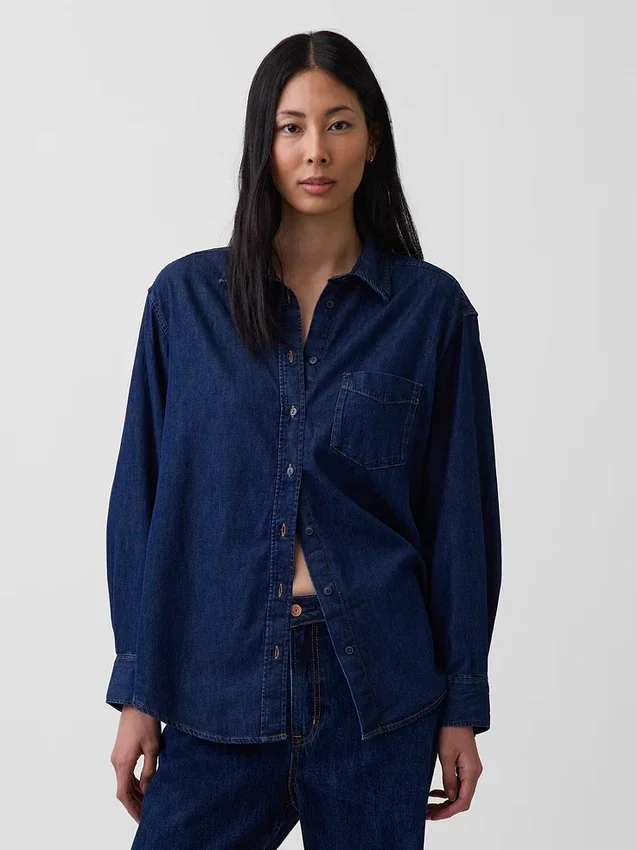 Stor denimskjorta