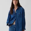 Stor denimskjorta
