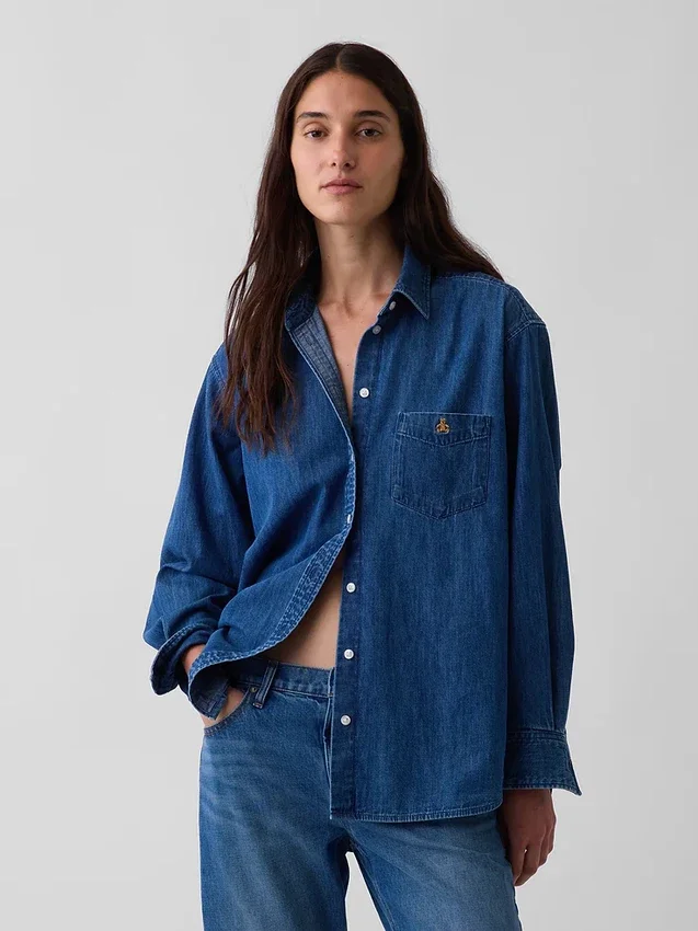 Stor denimskjorta