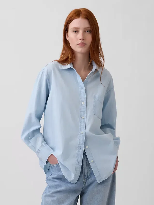Stor denimskjorta