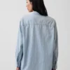 Stor denimskjorta