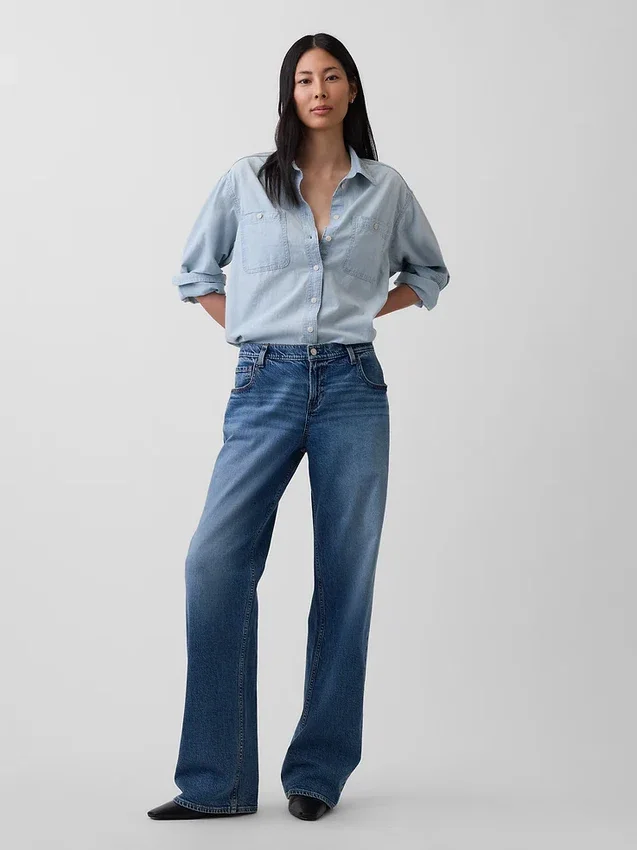 Stor denimskjorta