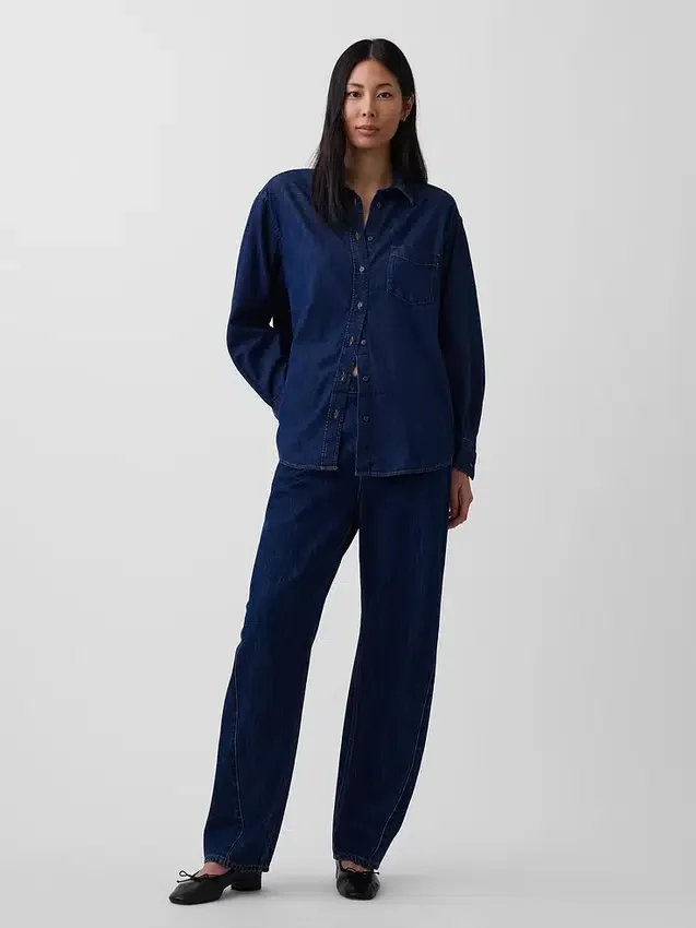 Stor denimskjorta