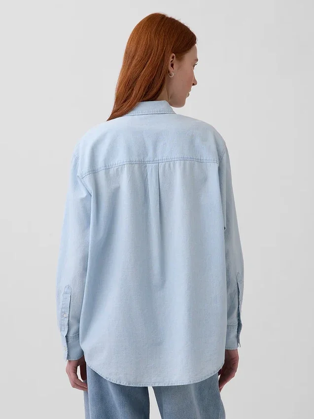 Stor denimskjorta