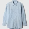 Stor denimskjorta