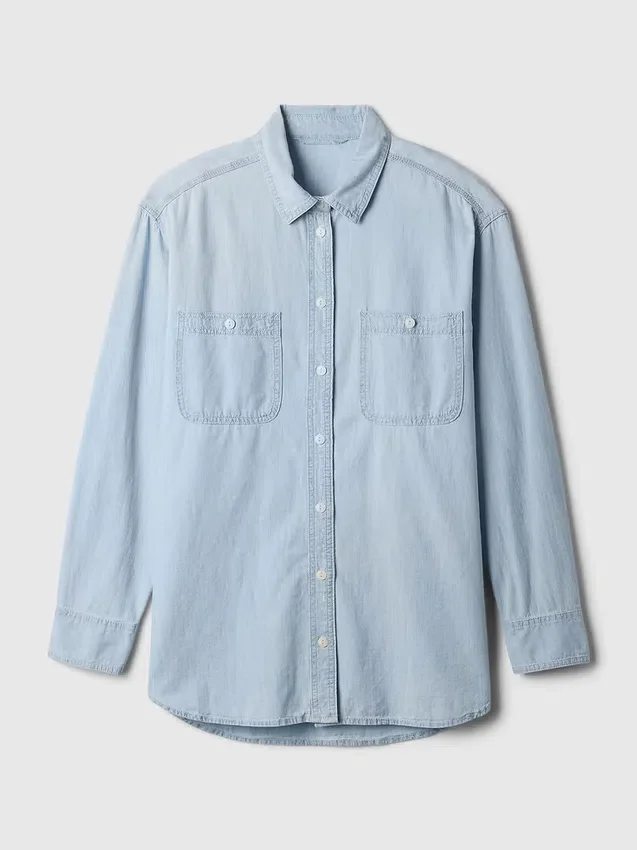 Stor denimskjorta