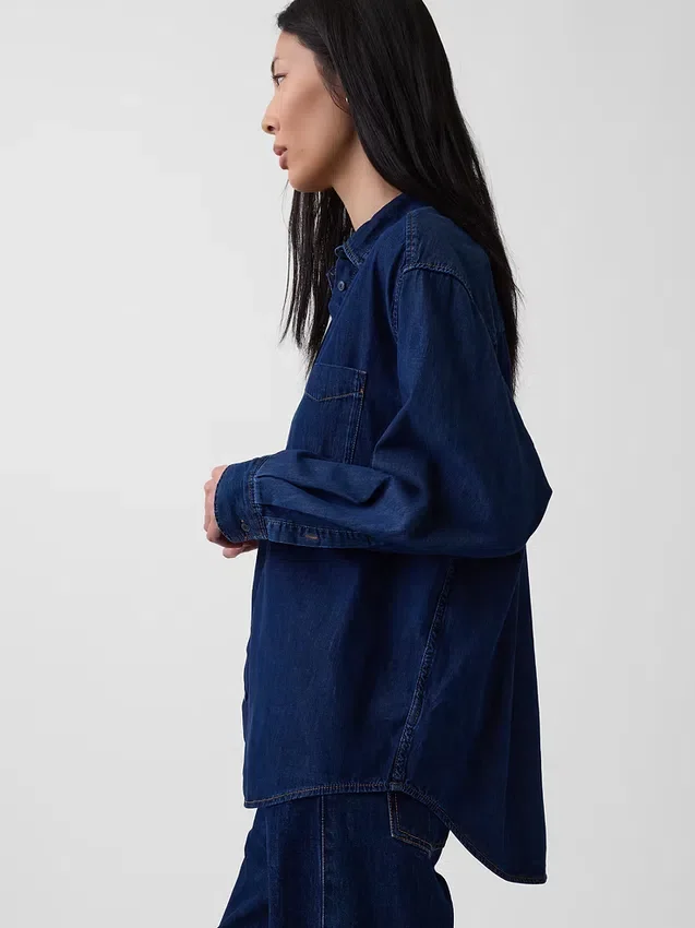 Stor denimskjorta