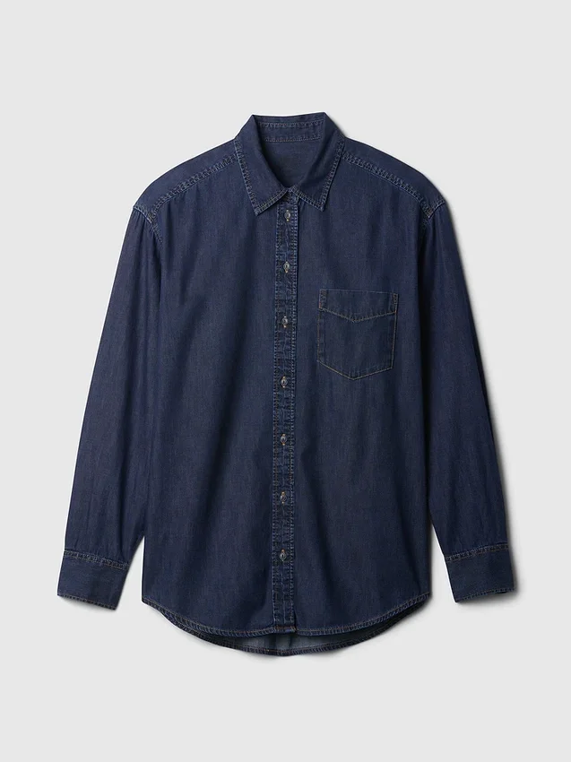 Stor denimskjorta