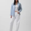 Stor skjorta i randig denim