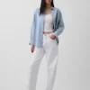 Stor skjorta i randig denim