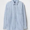 Stor skjorta i randig denim
