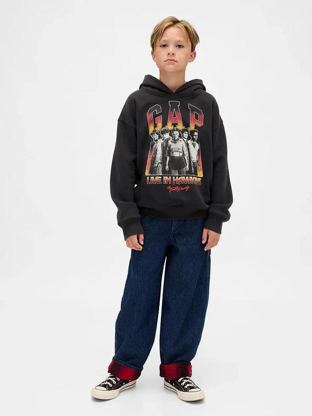 Stranger Things barn-hoodie i Vintagesoft med tryck