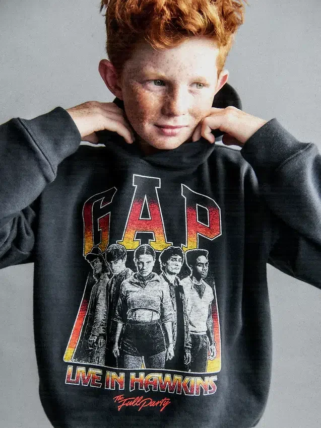 Stranger Things barn-hoodie i Vintagesoft med tryck