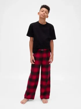 Stranger Things barnpyjamasbyxor i återvunnen flanell