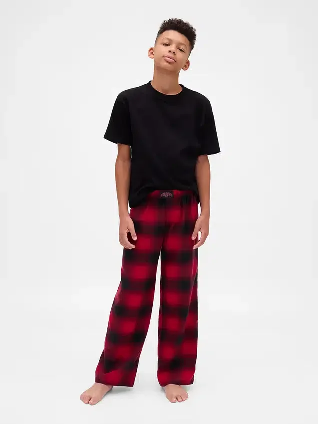 Stranger Things barnpyjamasbyxor i återvunnen flanell