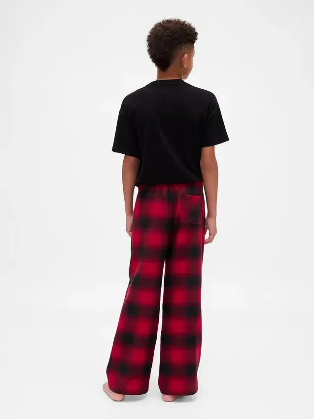 Stranger Things barnpyjamasbyxor i återvunnen flanell