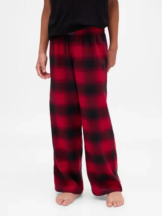 Stranger Things barnpyjamasbyxor i återvunnen flanell