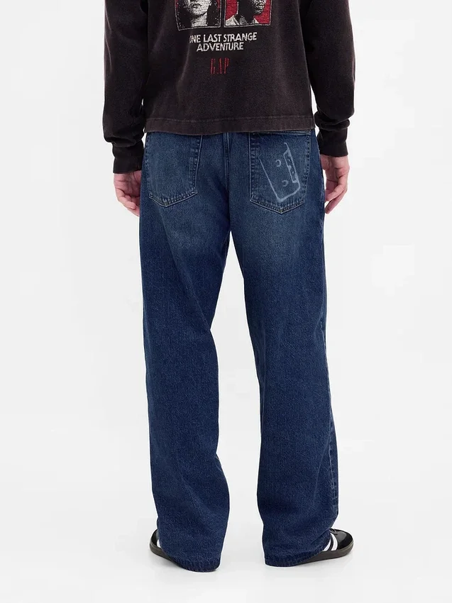 Stranger Things extra baggy jeans för vuxna med flanellfoder