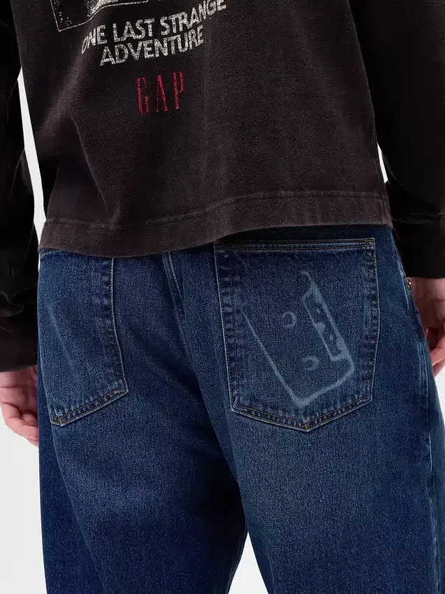 Stranger Things extra baggy jeans för vuxna med flanellfoder