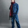 Stranger Things extra baggy jeans för vuxna med flanellfoder