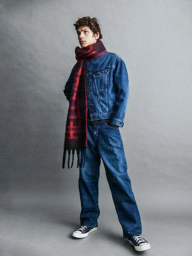 Stranger Things extra baggy jeans för vuxna med flanellfoder
