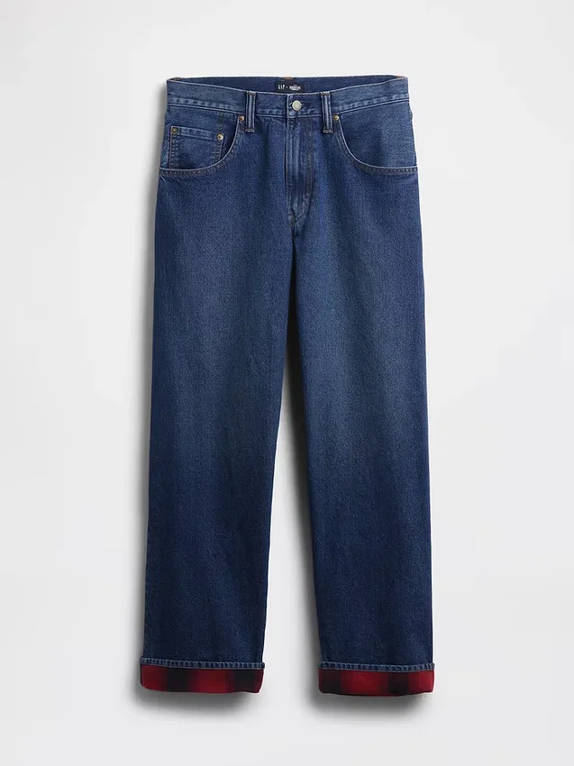 Stranger Things extra baggy jeans för vuxna med flanellfoder