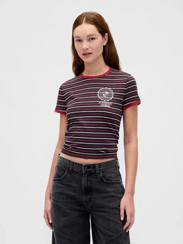 Stranger Things T-shirt i ekologisk bomull, Vintagesoft, kort modell