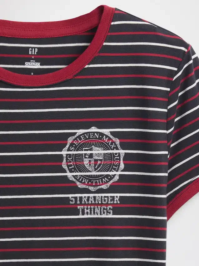 Stranger Things T-shirt i ekologisk bomull, Vintagesoft, kort modell